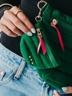 Mini Jolie Puff Bag Charm For Jolie Puff Bag Purse Emerald Green